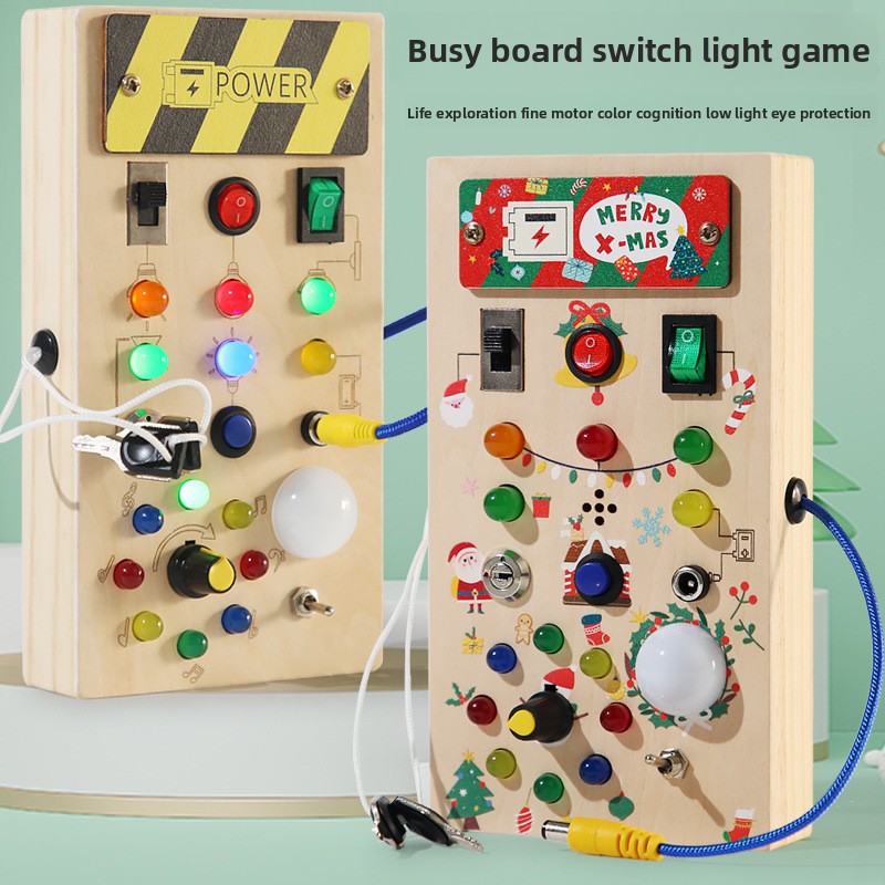 Montessori Wooden Busy Board Toddler - Tablica edukacyjna inspirowana metodami Montessori, zabawka