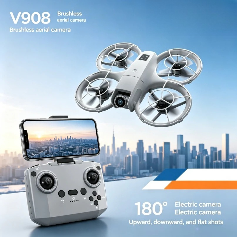 Fpv Brushless Rc Drone 4K - Oryginalny składany dron GPS V908 z