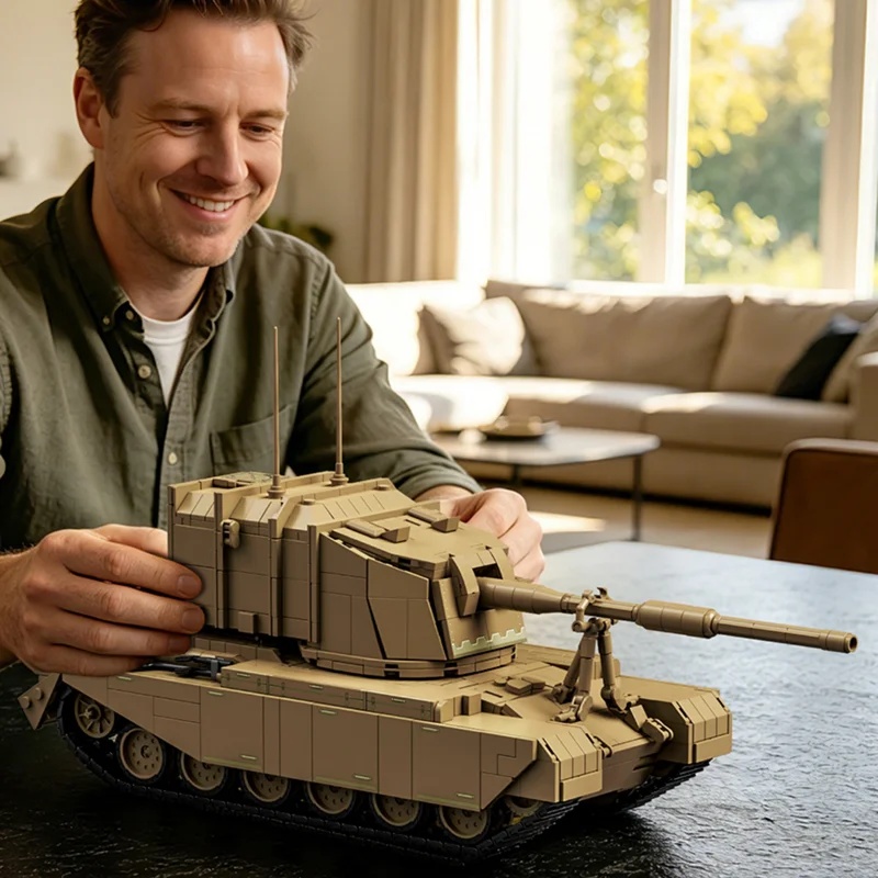 Lego Compatible Military Tank - 2080 elementów brytyjskiego ciężkiego działa przeciwpancerzowego