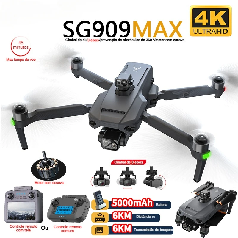 Fpv Brushless Rc Drone 4K - ZLL SG909 SG909MAX Profesjonalny dron z